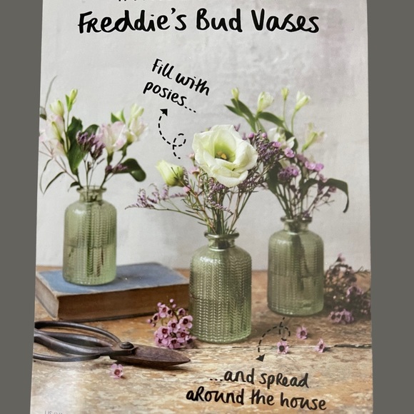 Freddie's Flowers Green Glass Bud Vases Set of 3 - Picture 5 of 6